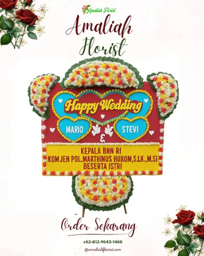 Karangan Papan Bunga Pernikahan di Mandiraja Kulon
